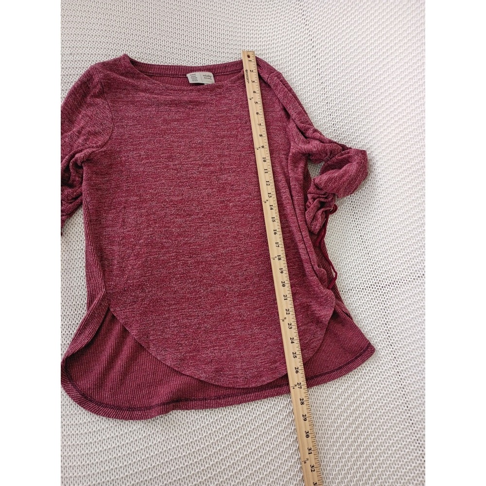 Anthropologie Saturday Sunday Burgundy Heathered Layered Top Boho Cozy Fits S/M - Picture 4 of 10
